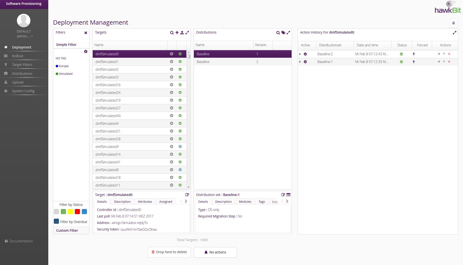 Deployment Management view